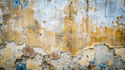 Obraz premium Old concrete wall with weathered texture and peeling paint , aged, weathered, worn, textured, rough, surface, peeling, paint