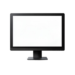Fototapeta premium Black Computer Monitor with White Screen Blank