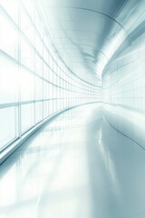 Obraz premium Modern White Hallway With Large Panoramic Windows