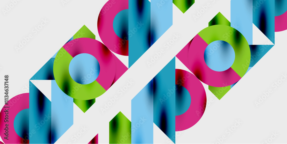 Poster Vibrant abstract background circles with smooth gradients, creating a dynamic and modern design. Ideal for creative, tech, or contemporary-themed projects