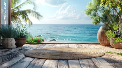 Fototapeta premium beach summer decoration wooden product