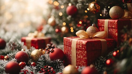 Christmas Gifts & Ornaments Under Tree