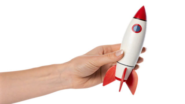 hand holding a rocket