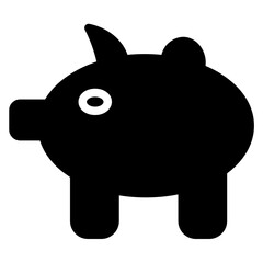 Bank Pig Savings Glyph Icon