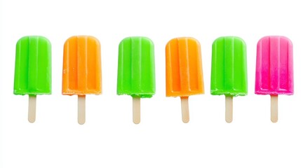 Colorful popsicles arranged in a row