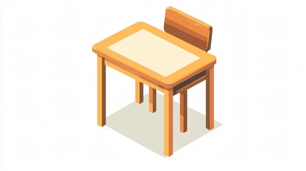 Fototapeta premium Modern School Desk Icon Vector Isolated on White Background for Education Designs
