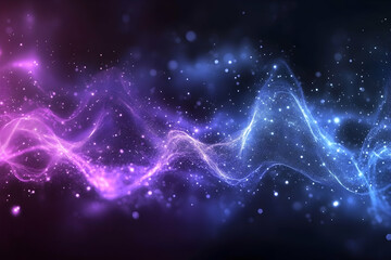 Abstract glowing wave particles background.