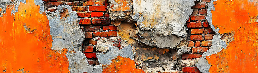 Abstract Orange Brick Wall Background Illustration
