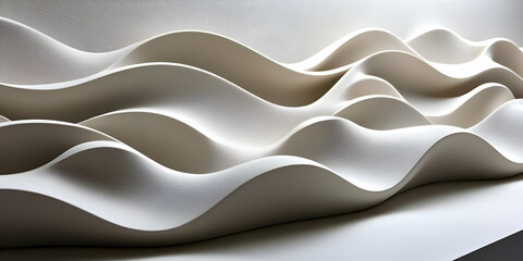 White Wave 3D Abstract Background Illustration
