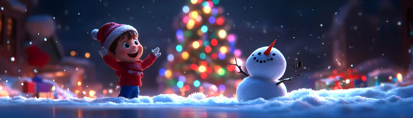 Joyful 3D Christmas Illustration