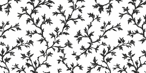 Black Floral Illustration Background