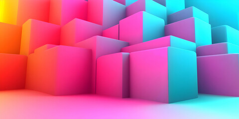 Vibrant 3D Cube Background Illustration