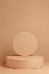 Beige Circular Platform Minimalist Product Display