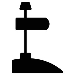 Post Sign Street Glyph Icon