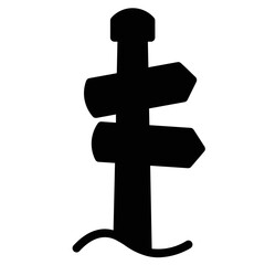 Post Sign Street Glyph Icon