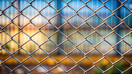 Fototapeta premium Metal net for industrial and security applications , cage, grid, steel, mesh, fence, barrier, protection, metalworking