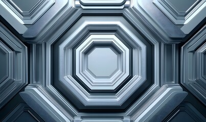 Geometric metallic pattern, octagonal.