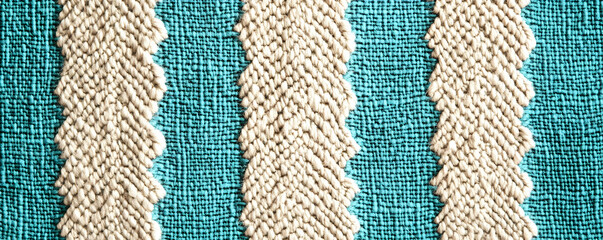 Teal and Beige Woven Texture Illustration