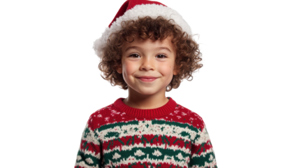 Charming Image of a Child Dressed in a Festive Holiday Sweater, Perfect for Celebrating the Season and Creating Heartwarming Memories.