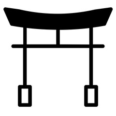 Building Ancient Temple Glyph Icon