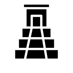 Building Ancient Temple Glyph Icon