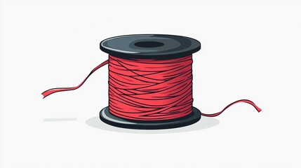 Isolated Spool of Thread Vector Illustration for Design Projects