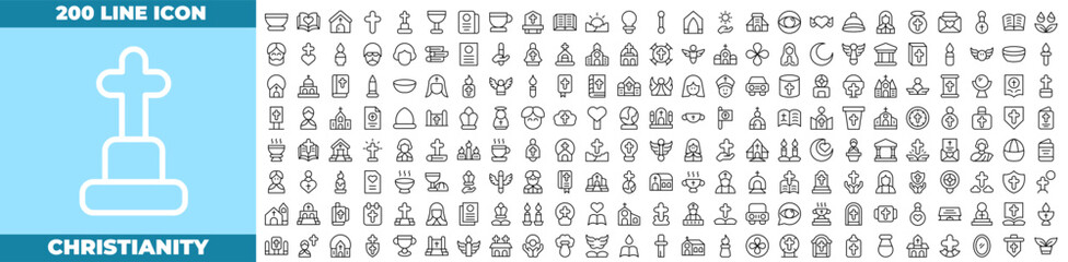 Obraz premium Christianity Line Editable Icons set.
