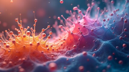 Obraz premium Colorful and Detailed Visualization of Skin Cells Renewing, Transitioning from Aging to Fresh in a Biological Cycle