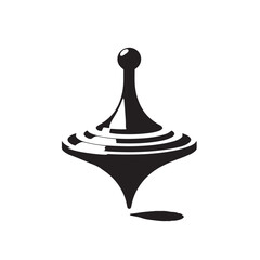 spinning top silhouette vector illustration