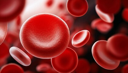 red cells flowing through vein