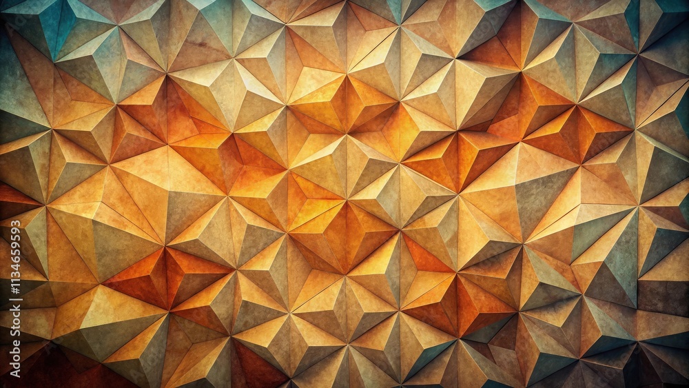 Leinwandbilder abstract geometric pattern of interlocking triangles in warm tones