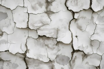 Obraz premium Close up view of a weathered and cracked wall surface displaying extensive damage and deterioration, creating an abstract textured background