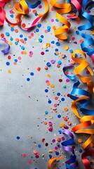 Colorful Party Confetti & Streamers Background