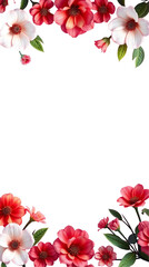 spring flower frame isolated on white with copy space