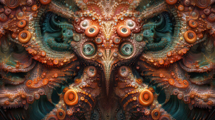 Fototapeta premium Xenophyophore Mineral Patterns: Fantastical Monster Digital Illustration