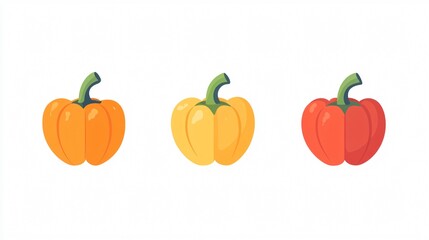 Obraz premium Vibrant Bell Pepper Icon - Transparent Vector Isolated Image for Designs