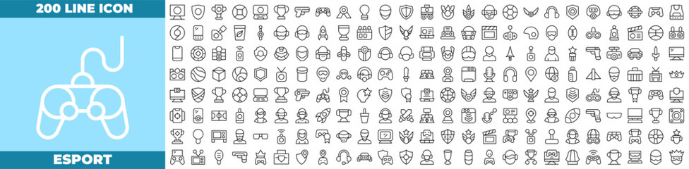 Esport Line Editable Icons set. © Madani Pro