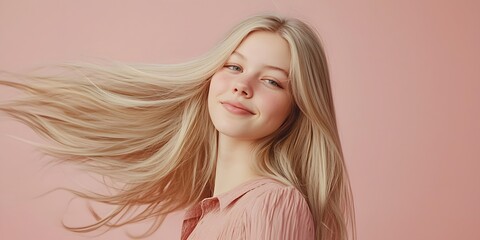 Fototapeta premium Portraits of European and American women with long hair