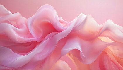 Fototapeta premium Pink Fabric Draped in Soft Elegant Waves