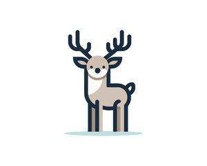 cute reindeer with nose vector illustration 
