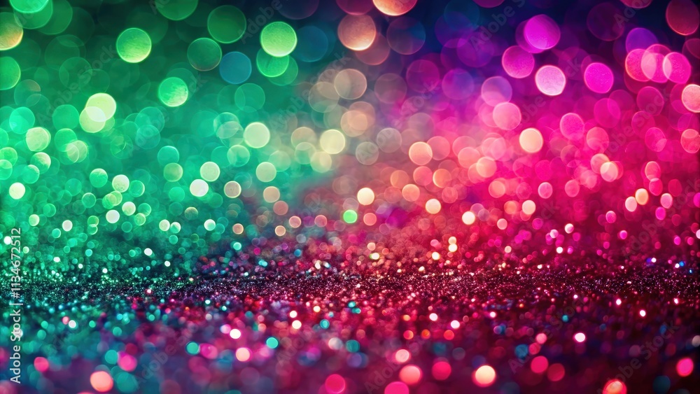 Poster Abstract Background with Glitter and Colorful Bokeh Lights