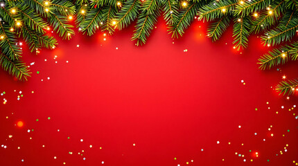 Holiday Greetings on a Red Canvas