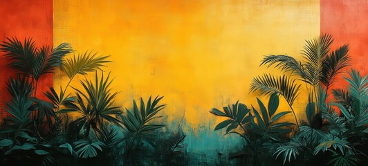 Tropical Summer Mood Board Featuring Stylish Woman with Oversized Sunglasses and Vintage Palm Tree Collage
