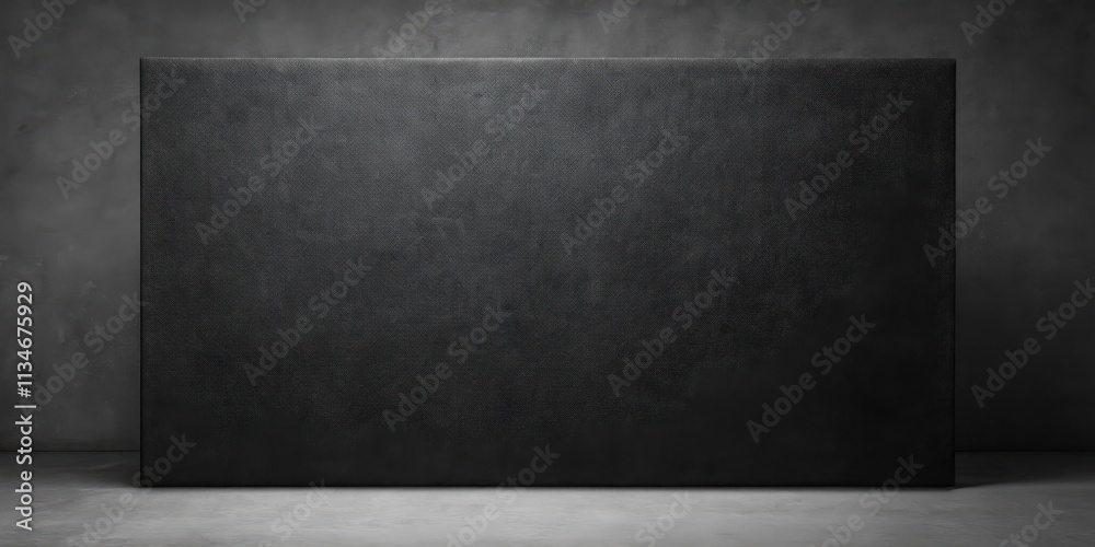 Aufkleber A Monochrome Minimalist Canvas Background Featuring a Large Black Surface with a Subtly Textured Finish