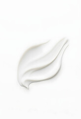 Moisturizer slashes and waves on light pastel background, hydrating face cream or lotion for skin care, flat design, with white tones