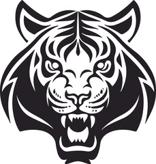 Royal Bengal Tiger silhouette vector with white background