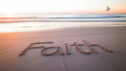 Text written into sandy shoreline at sunset. Uplifting New Year resolution highlighted on serene beach. Peaceful seaside scene with vibrant hues. Inspiring message reflected on tranquil ocean waves.