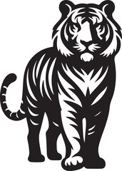 Royal Bengal Tiger silhouette vector with white background