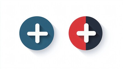 Obraz premium Simple Plus and Minus Icon Vector, 2D Flat Design for Web and Mobile UI, Single Symbol for Calculator App