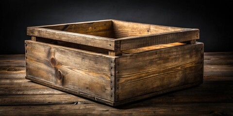 Obraz premium A weathered wooden crate with a rustic charm, showcasing the natural beauty of aged wood